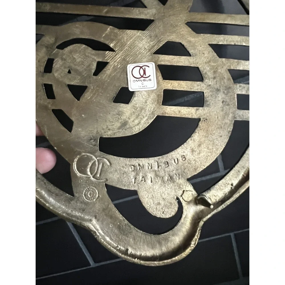 OMNIBUS Brass Musical Treble Trivet Wall Hanging Unpolished 7.5